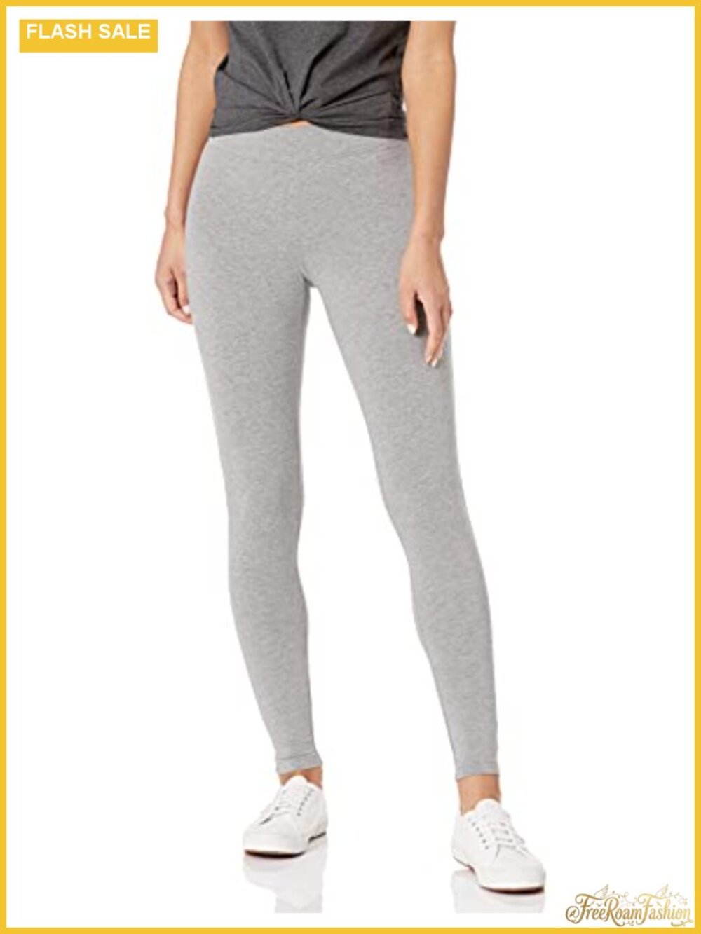 Women's Slim Fit Cotton Viscose Leggings 27" Inseam Mid Rise